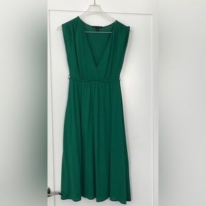 Green Low V-Neck Dress